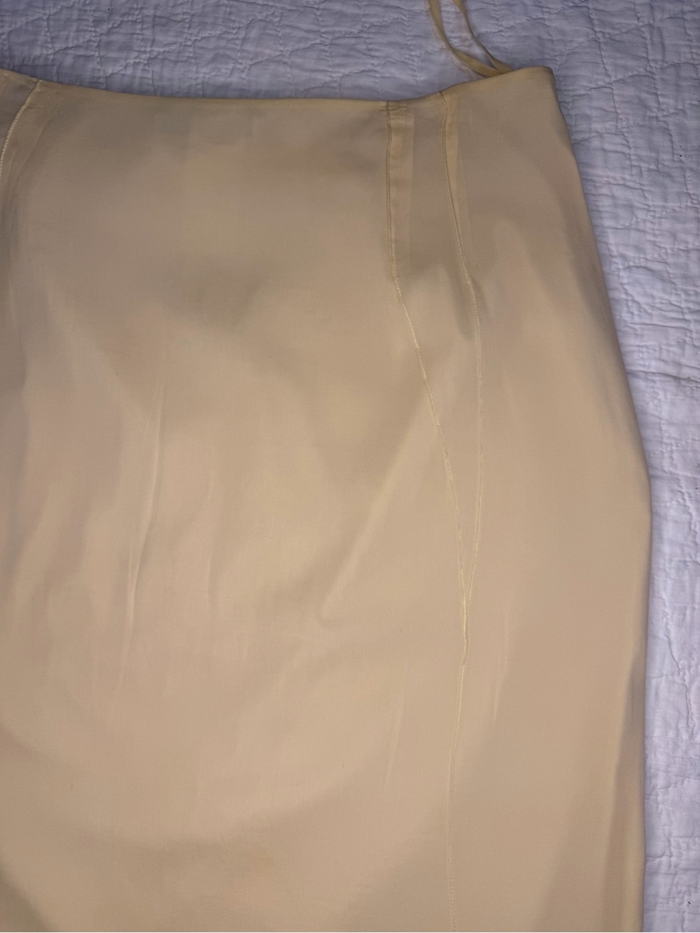 Jil Sander Silk Skirt Italy Pale Yellow Y2K Minimalist Luxe Midi Size 38/Small - Picture 15 of 16